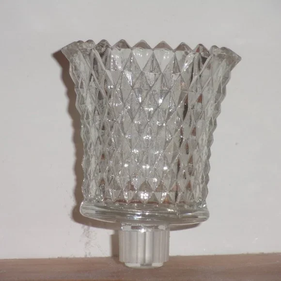 Vintage Clear Crystal Ribbed Glass Votive Tea Candle Holder Insert - Picture 2 of 8